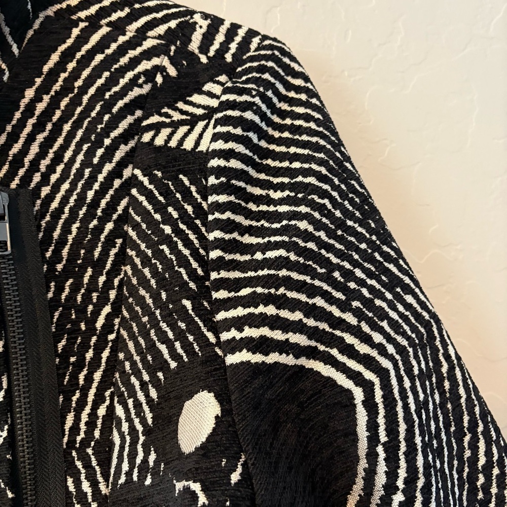 Desigual designer tapestry black white red we love jacket coat RARE size 10 NEW - Picture 11 of 16
